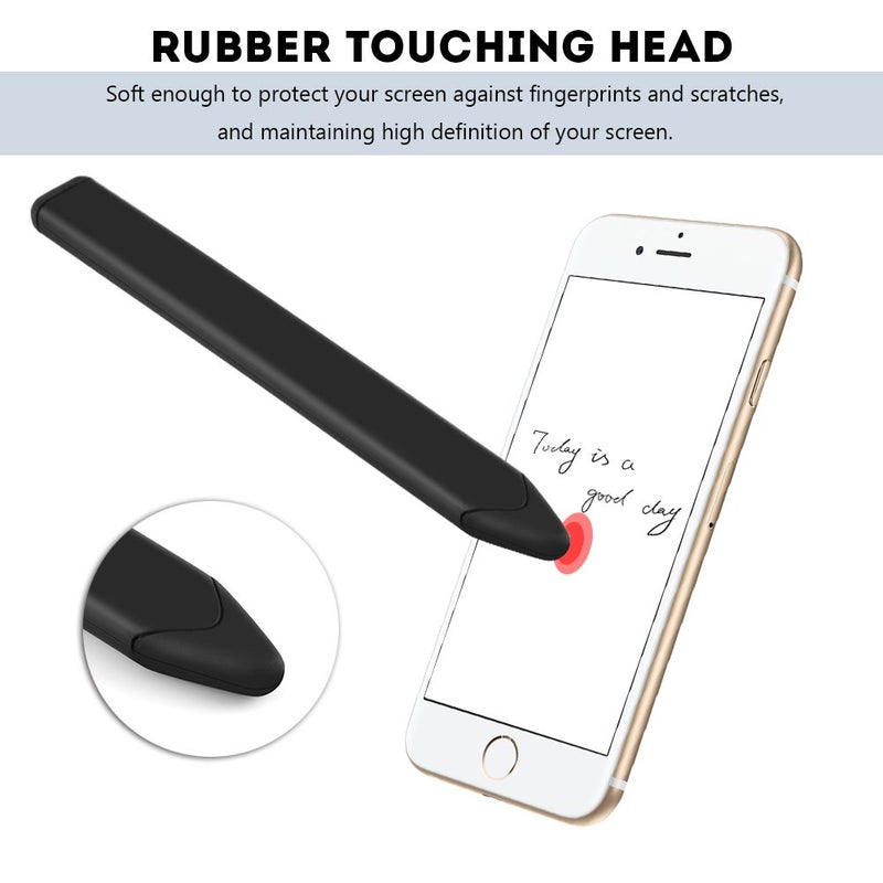 ZERONE Stylus Pen for Touch Screens, Active Capacitive Stylus with Rubber Tip Compatible Tablets Smartphones, Slim Lightweight Design for Writing Drawing Note Taking (Black) - Image 3